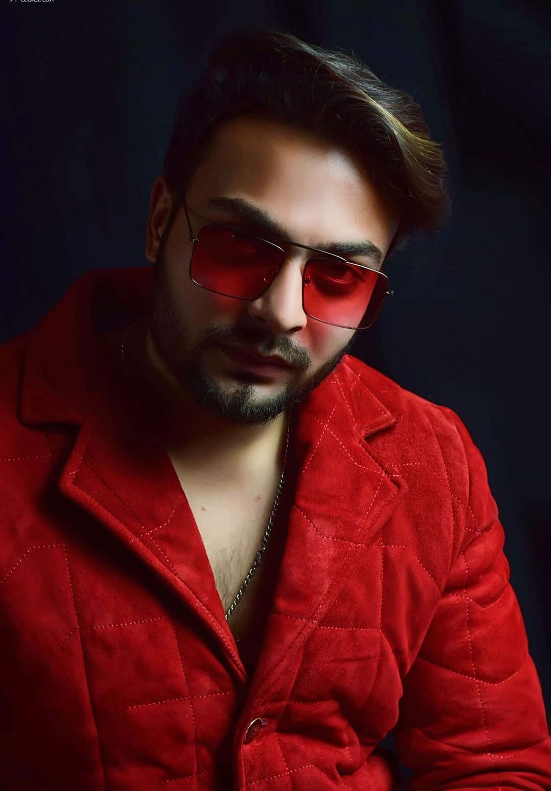 Red suide leather coat