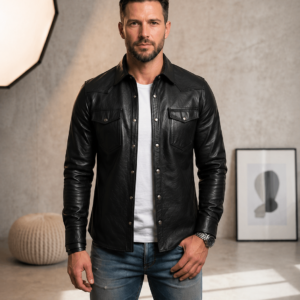 Genuine Leather Shirt for Men – Lambskin