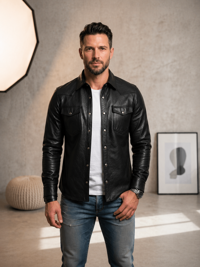 Genuine Leather Shirt for Men – Lambskin